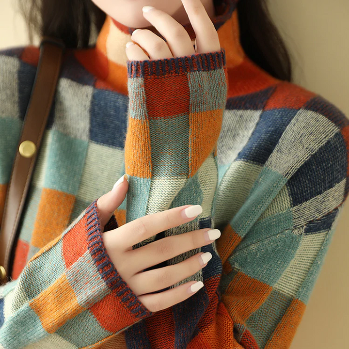 Estelle™ | Patchwork Turtleneck Sweater