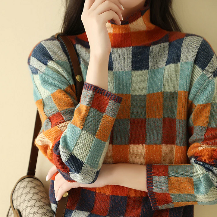 Estelle™ | Patchwork Turtleneck Sweater