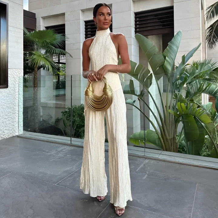 Tiana - Classy Asymmetrical Backless Jumpsuit