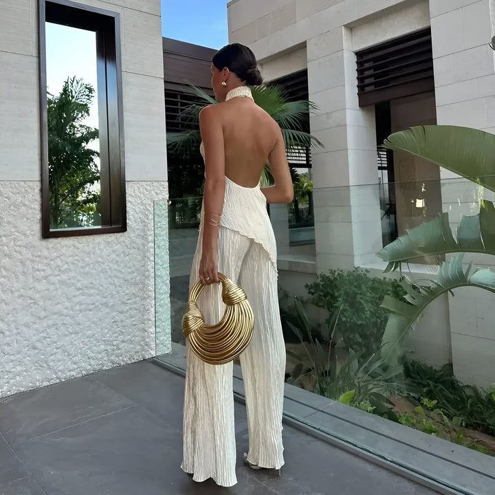 Tiana - Classy Asymmetrical Backless Jumpsuit