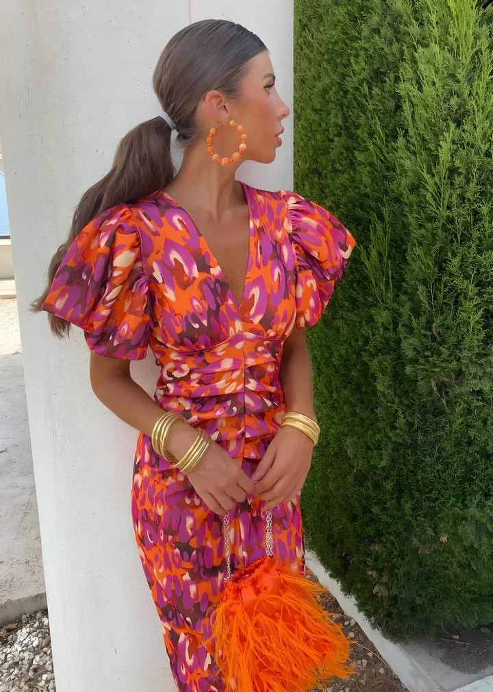 Joyce - Dress With Pleated Sleeves
