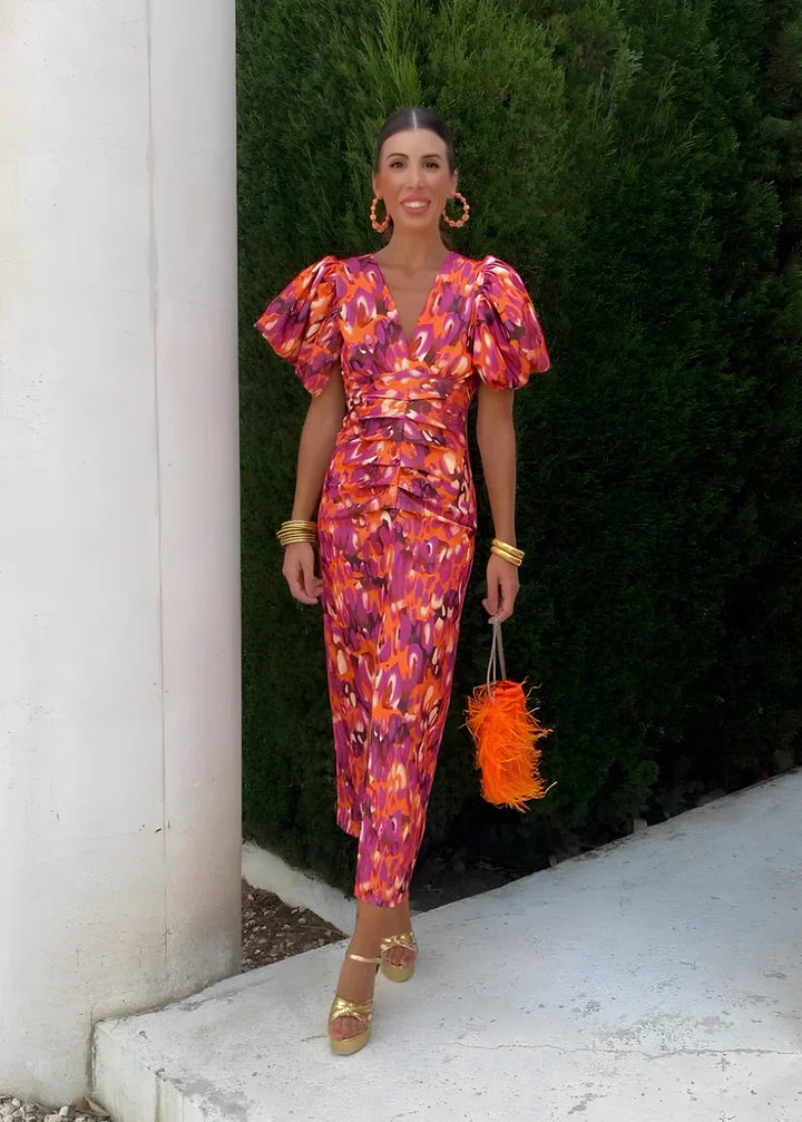 Joyce - Dress With Pleated Sleeves