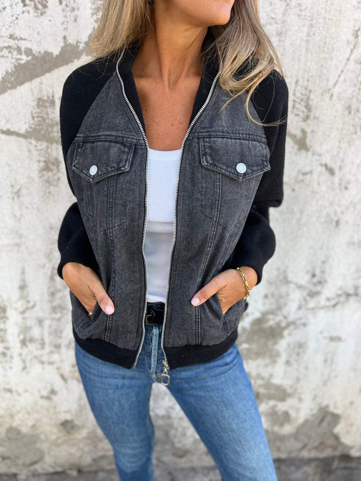 Nathalia™  - Casual V-neck Zipper Jacket