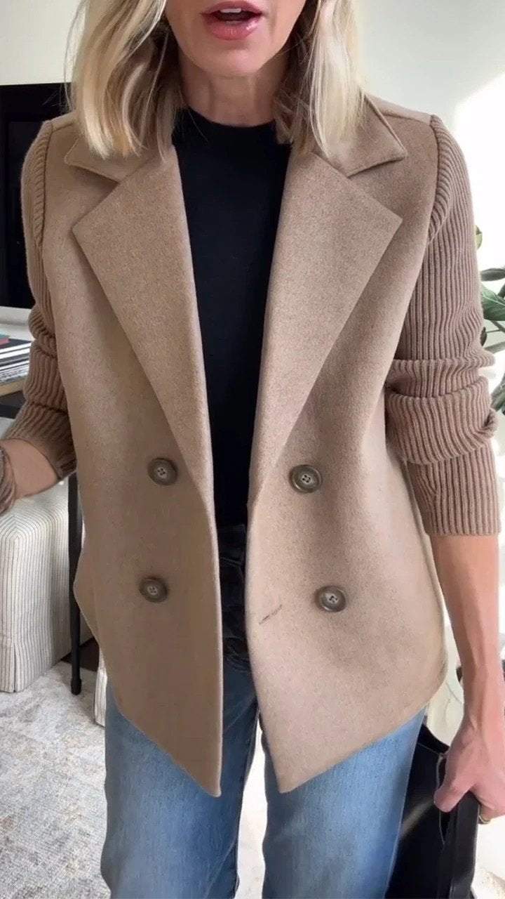 Sienna | Elegant Knit-Sleeve Blazer