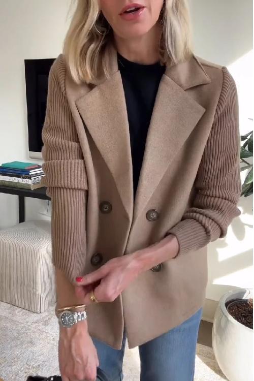 Sienna | Elegant Knit-Sleeve Blazer