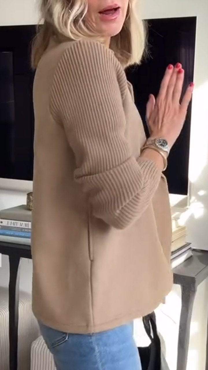 Sienna | Elegant Knit-Sleeve Blazer