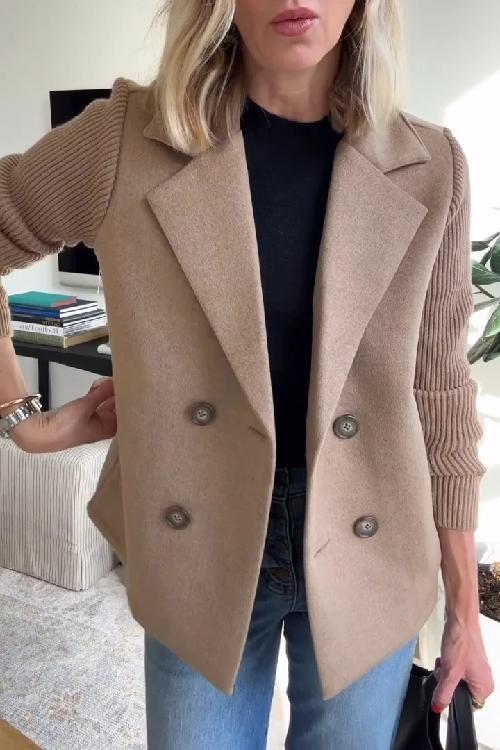 Sienna | Elegant Knit-Sleeve Blazer