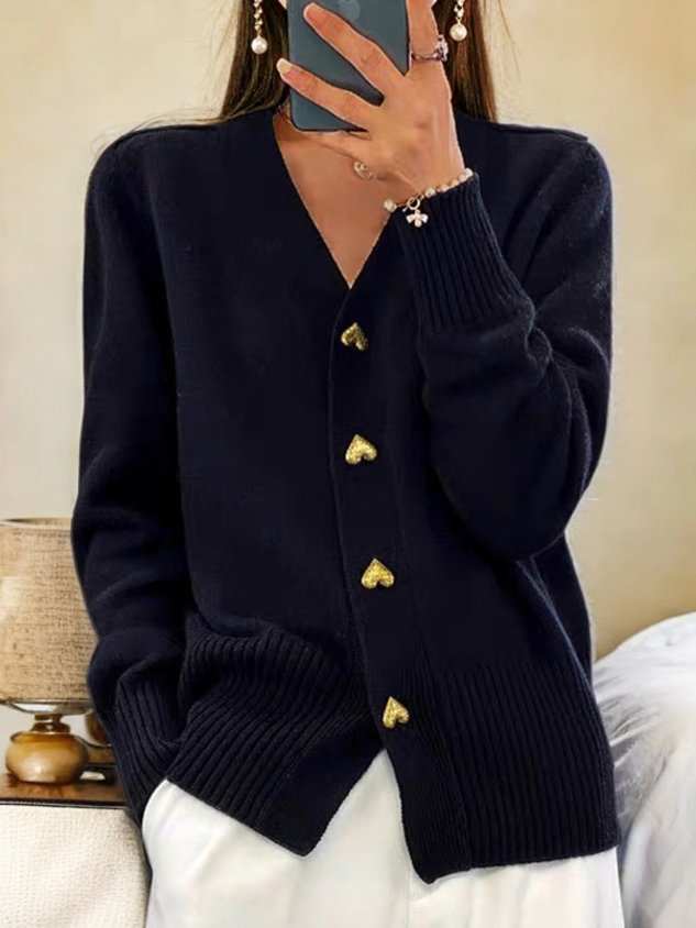 Nova™ | Heart Buttoned Cardigan