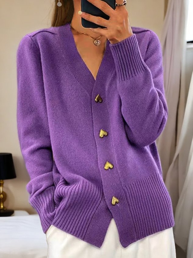 Nova™ | Heart Buttoned Cardigan