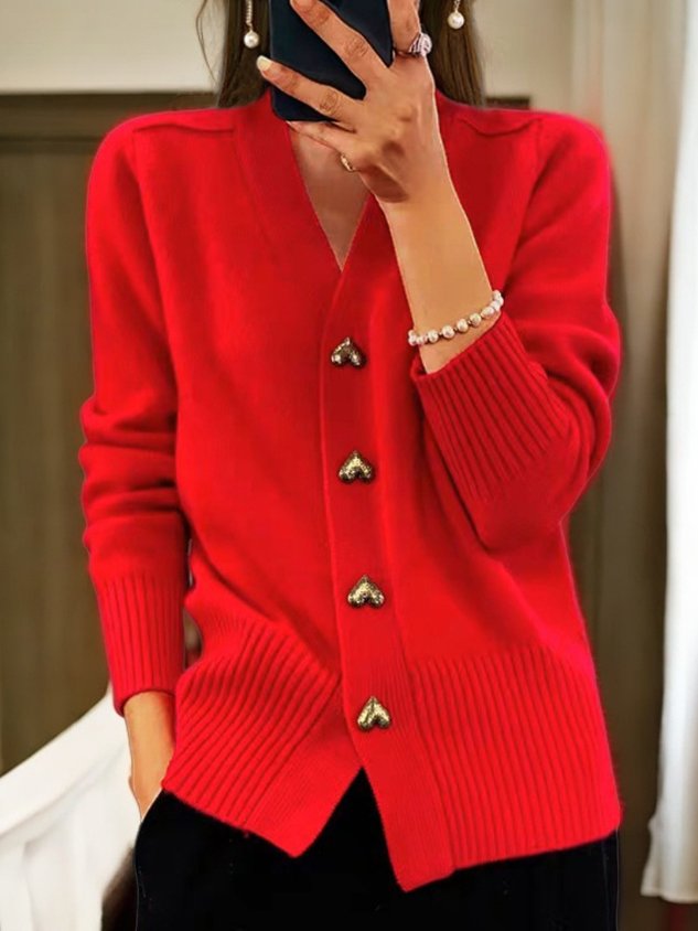 Nova™ | Heart Buttoned Cardigan