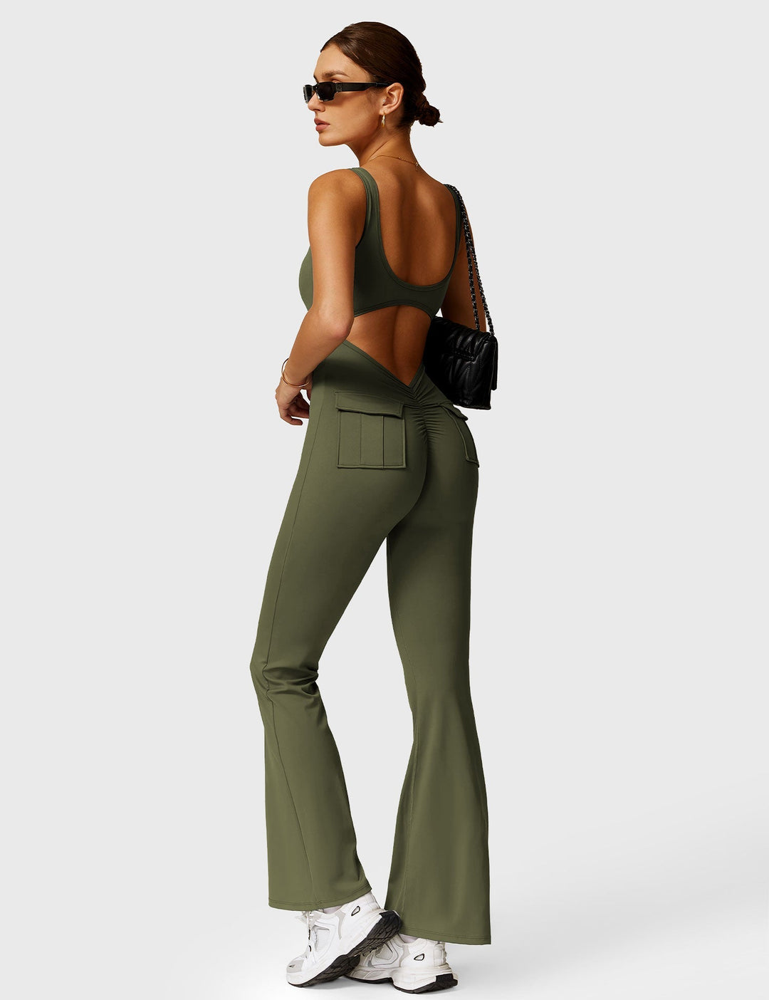 Lula™ | V-Waist Flared Jumpsuit with Pockets