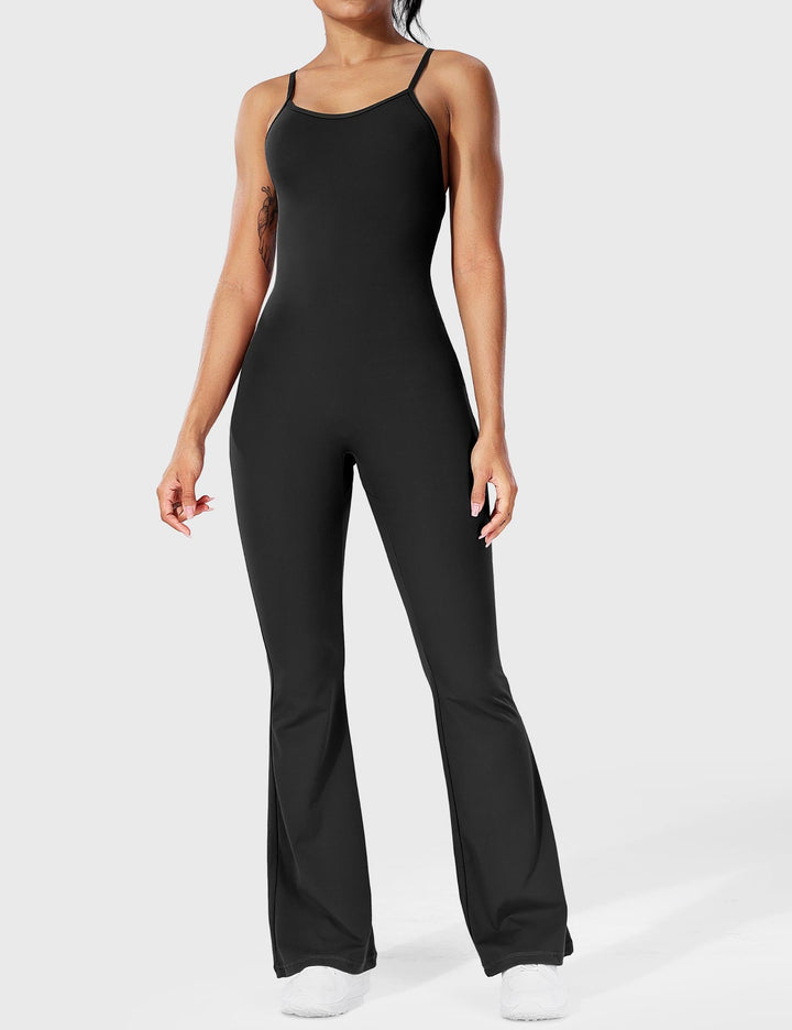 Bruna™ | V-Back Cross Flared Jumpsuit