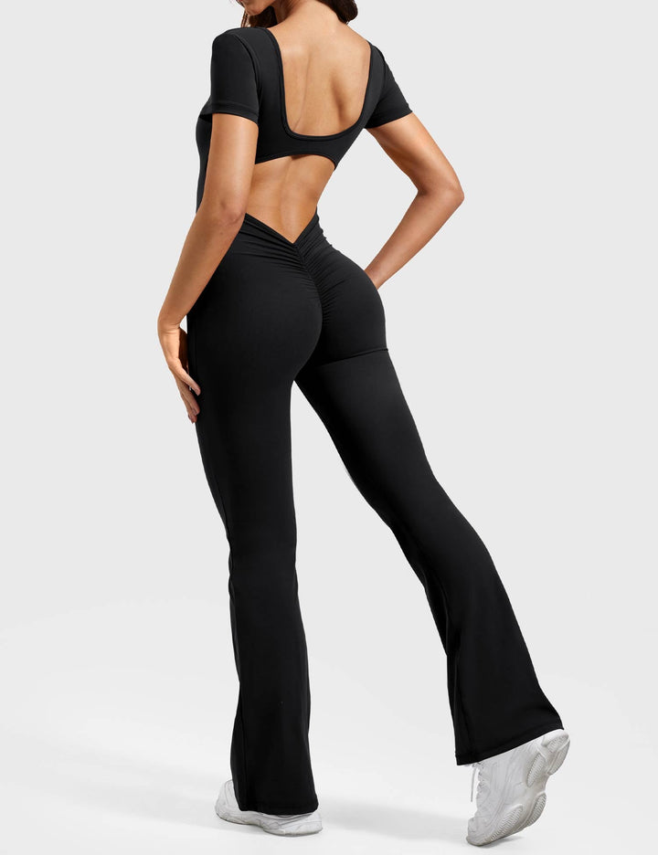 Lulu™ | Short Sleeves Flared Jumpsuit