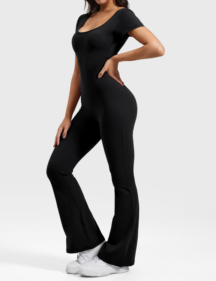 Lulu™ | Short Sleeves Flared Jumpsuit