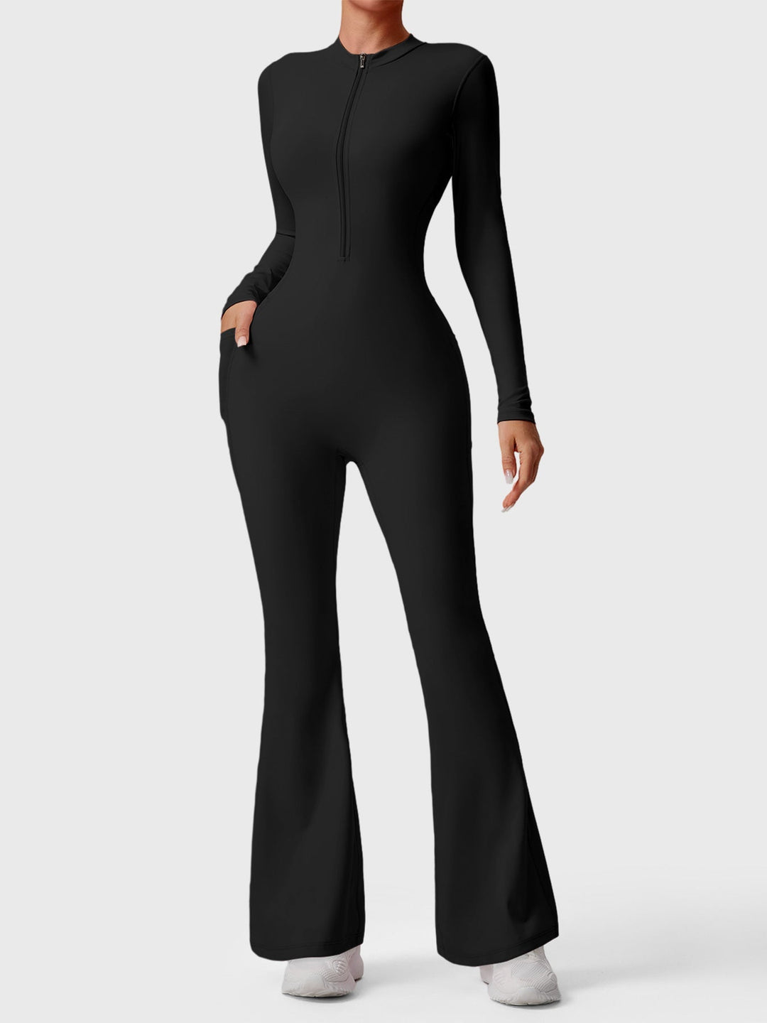 Hope™ | Long Sleeve Zipper Flared Jumpsuit