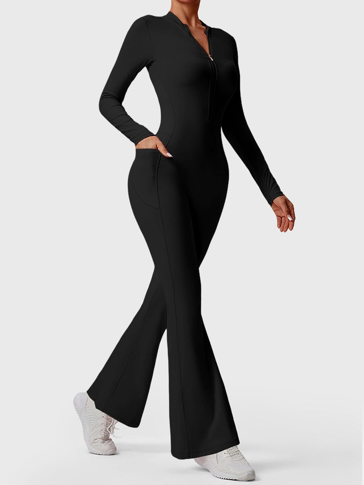 Hope™ | Long Sleeve Zipper Flared Jumpsuit