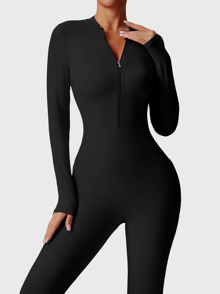 Hope™ | Long Sleeve Zipper Flared Jumpsuit