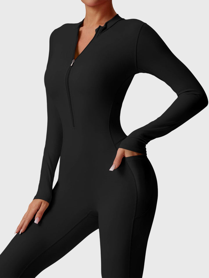 Hope™ | Long Sleeve Zipper Flared Jumpsuit