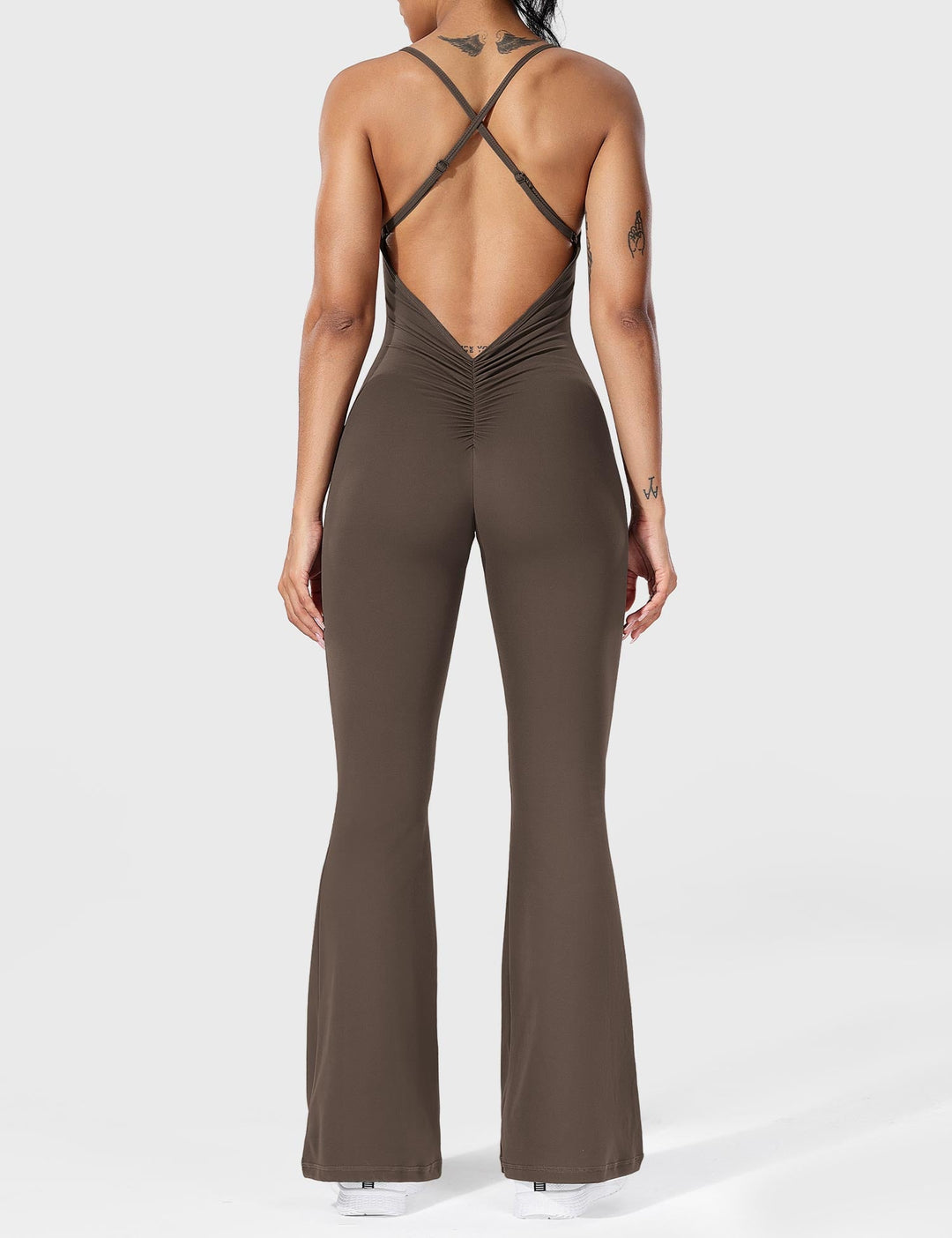 Bruna™ | V-Back Cross Flared Jumpsuit