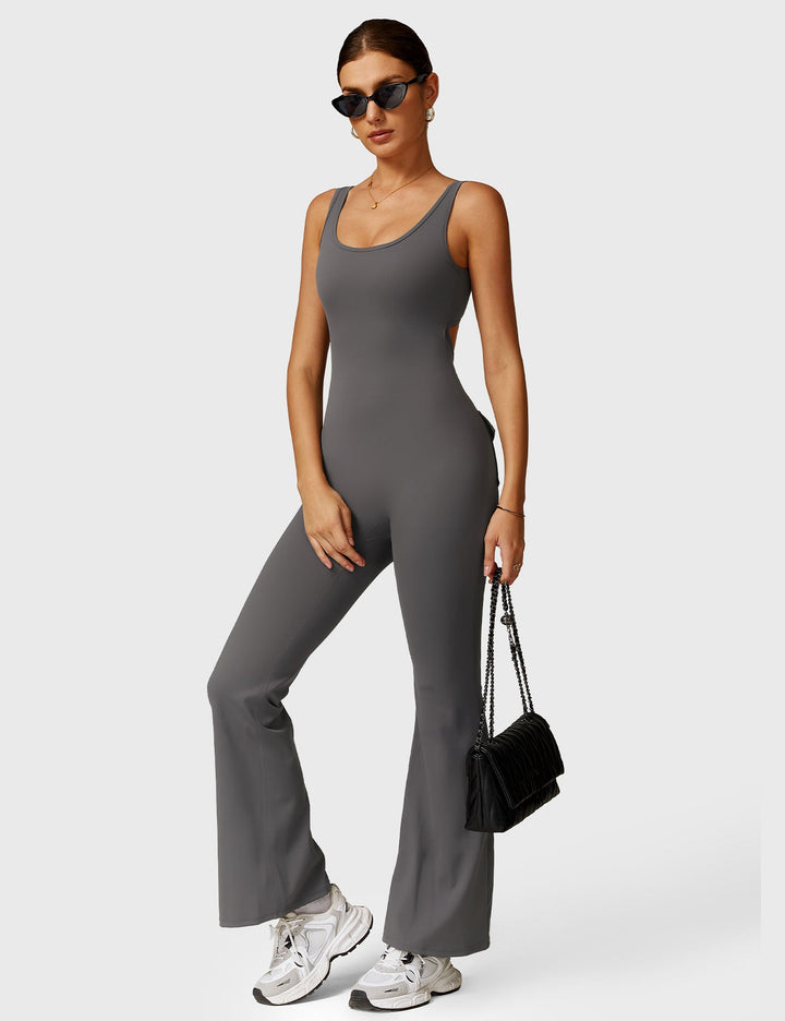 Lula™ | V-Waist Flared Jumpsuit with Pockets