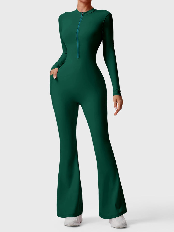 Hope™ | Long Sleeve Zipper Flared Jumpsuit