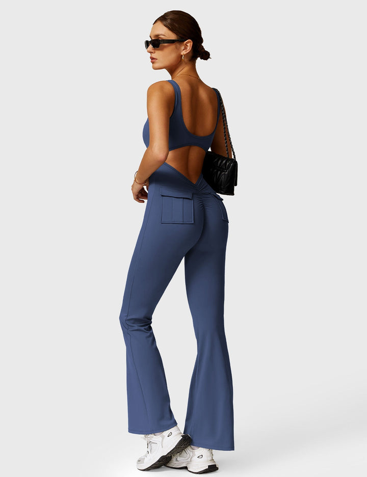 Lula™ | V-Waist Flared Jumpsuit with Pockets