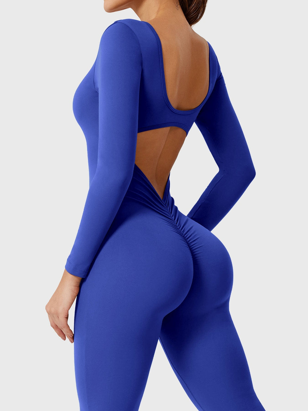 Lizvette™ | Flare Long Sleeve V-back Jumpsuit
