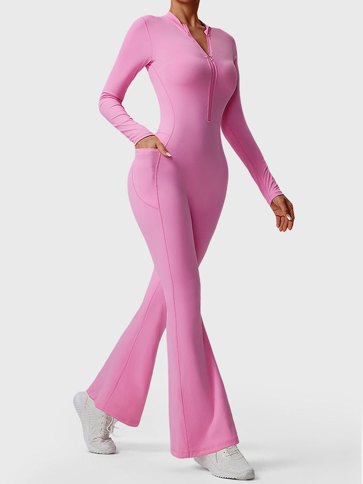 Hope™ | Long Sleeve Zipper Flared Jumpsuit