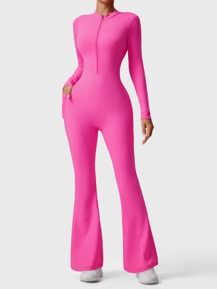 Hope™ | Long Sleeve Zipper Flared Jumpsuit