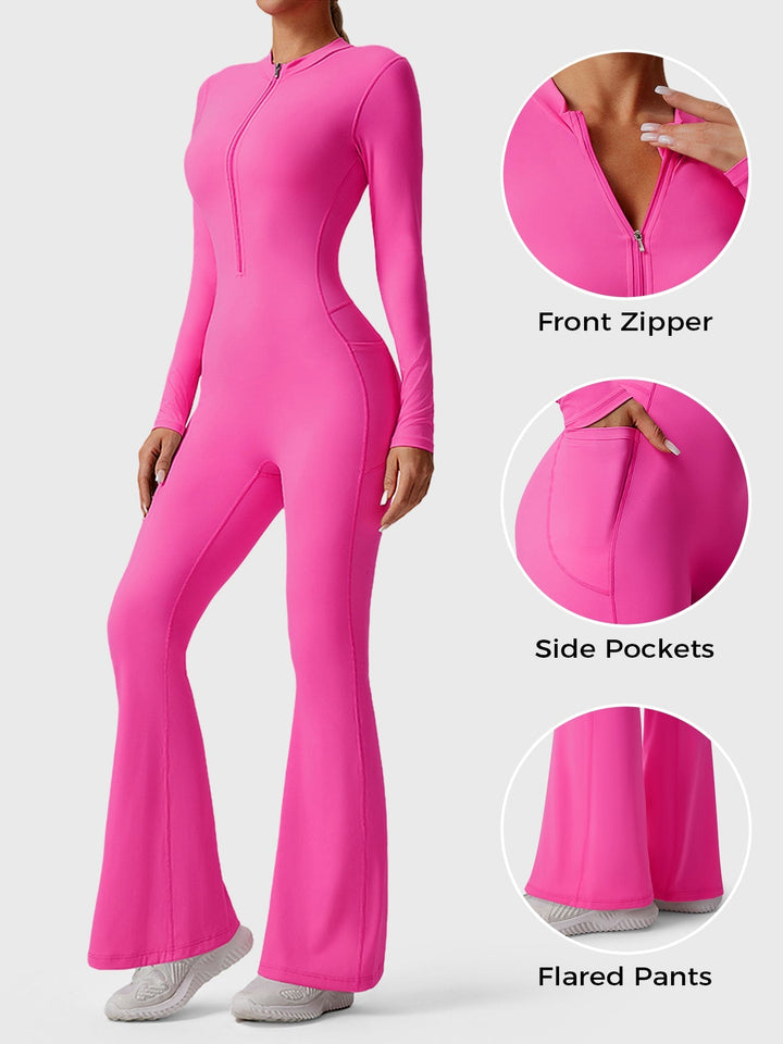 Hope™ | Long Sleeve Zipper Flared Jumpsuit