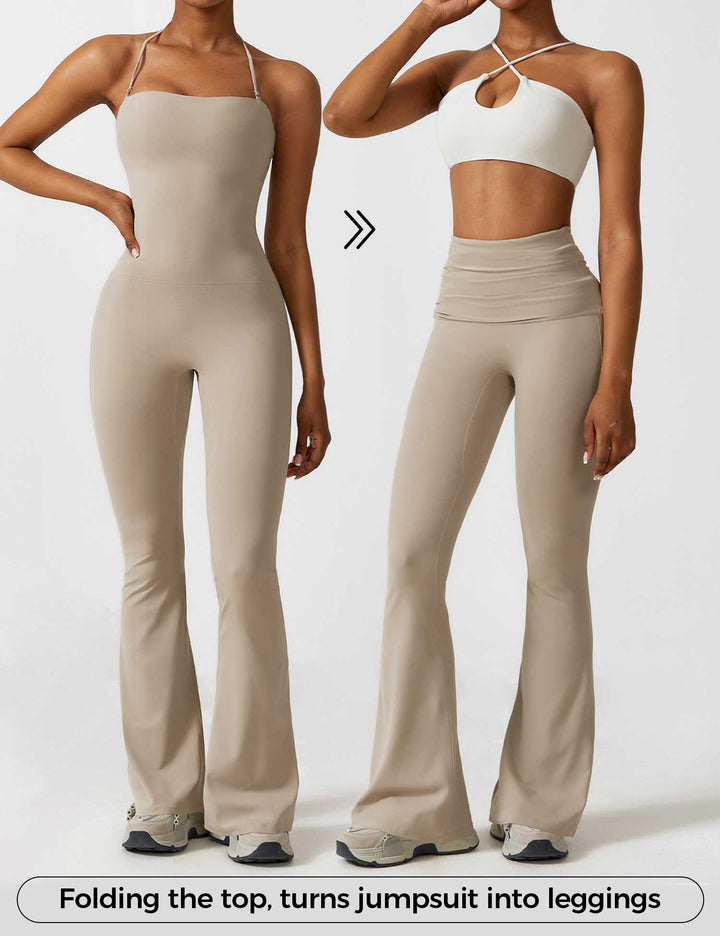 Liuzi™ | Halter Flared Jumpsuit