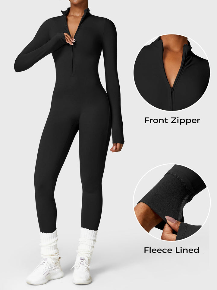 Belle™ | Fleece Long Sleeve Zipper Jumpsuit