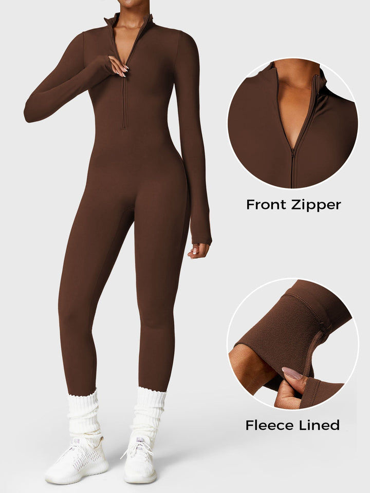 Belle™ | Fleece Long Sleeve Zipper Jumpsuit
