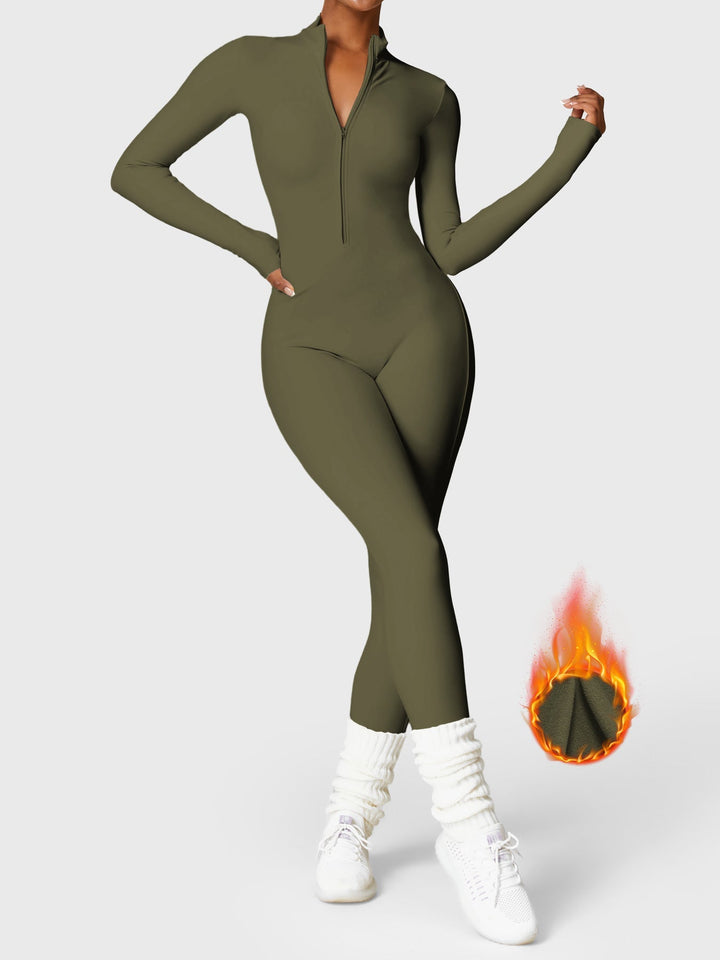 Belle™ | Fleece Long Sleeve Zipper Jumpsuit