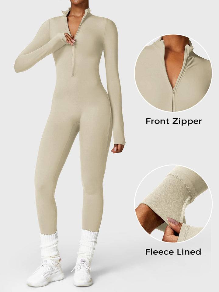 Belle™ | Fleece Long Sleeve Zipper Jumpsuit