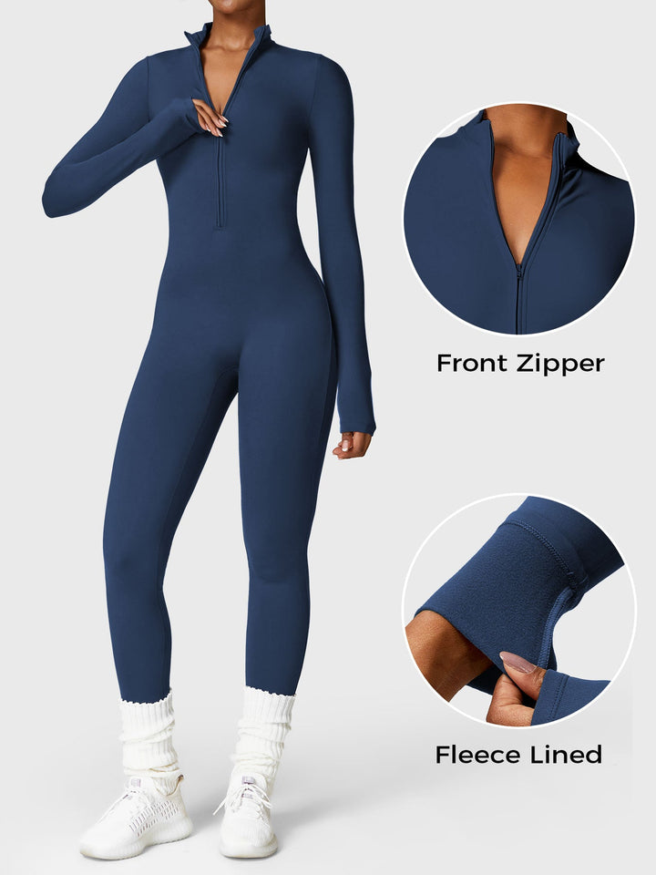 Belle™ | Fleece Long Sleeve Zipper Jumpsuit