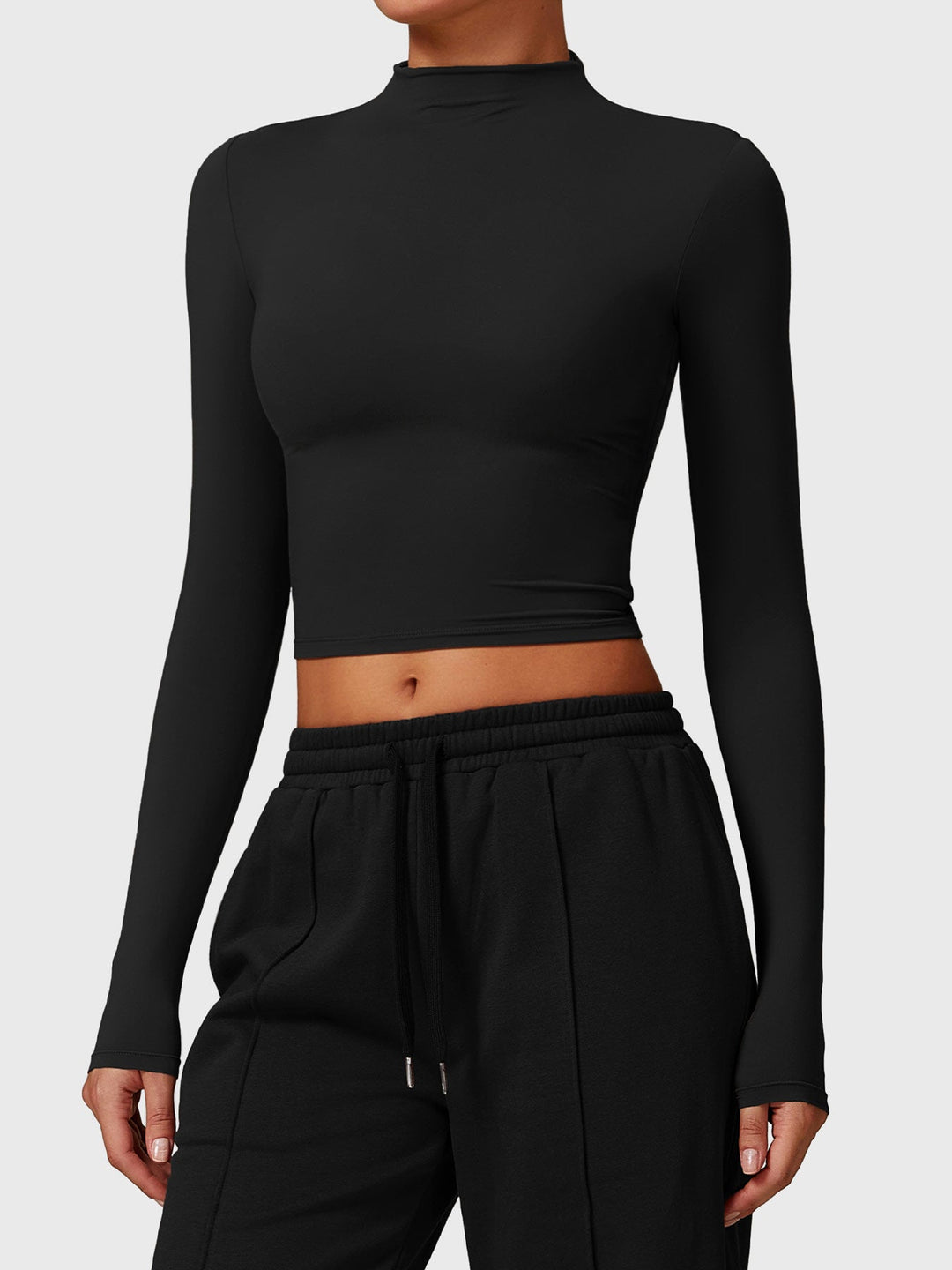 Alma™ | Turtle Neck Long Sleeve Crop Top
