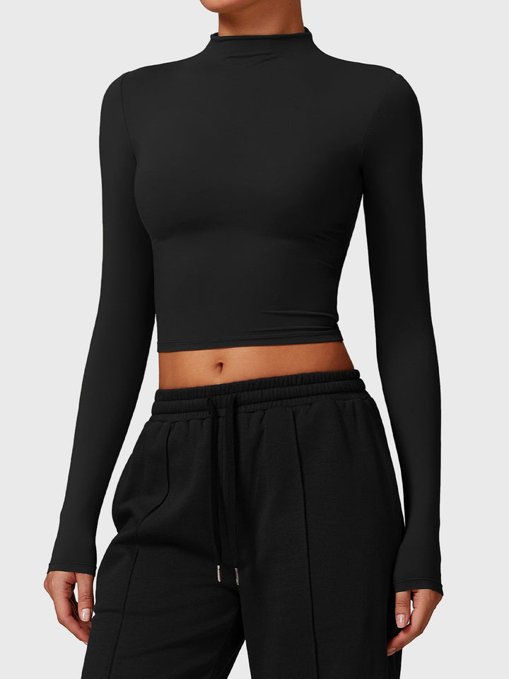 Alma™ | Turtle Neck Long Sleeve Crop Top