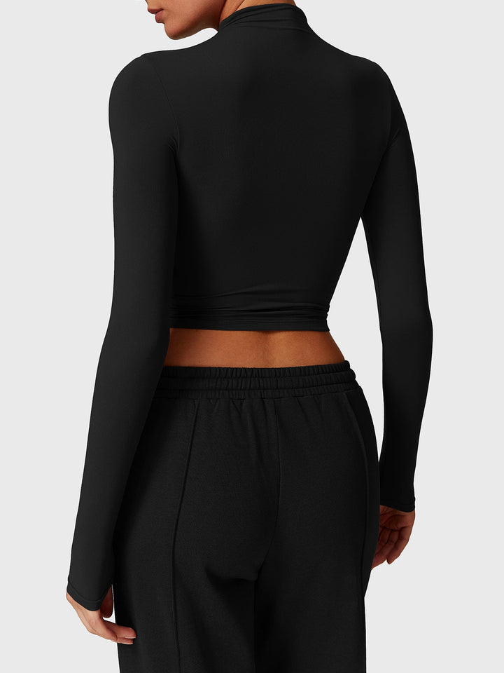 Alma™ | Turtle Neck Long Sleeve Crop Top