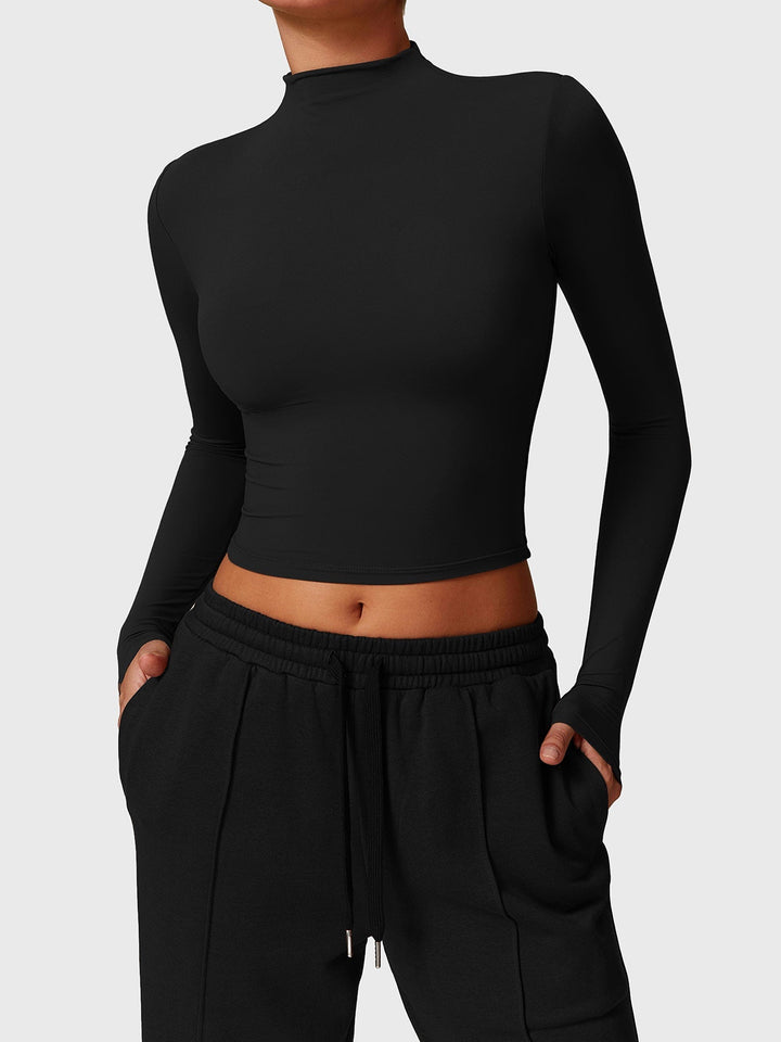Alma™ | Turtle Neck Long Sleeve Crop Top