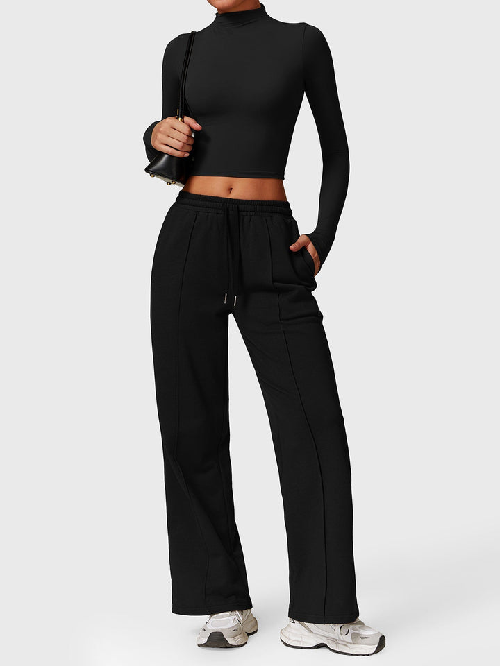 Alma™ | Turtle Neck Long Sleeve Crop Top