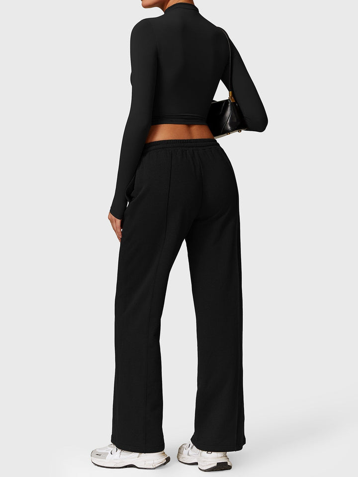 Alma™ | Turtle Neck Long Sleeve Crop Top