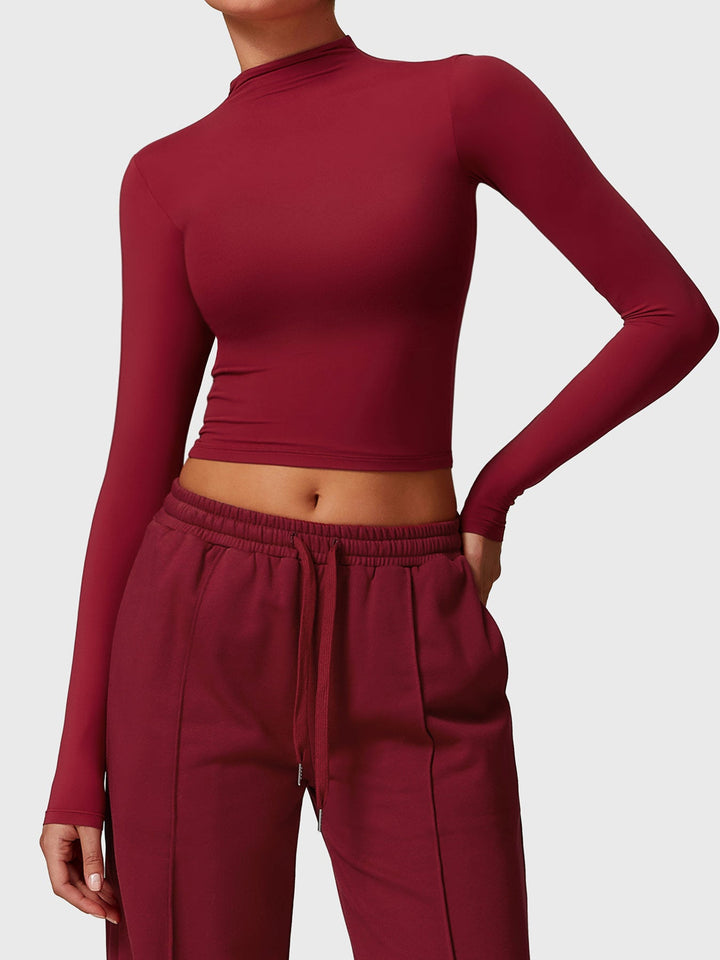 Alma™ | Turtle Neck Long Sleeve Crop Top