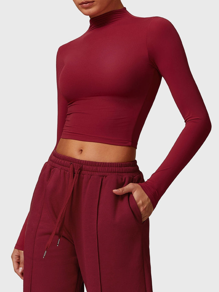 Alma™ | Turtle Neck Long Sleeve Crop Top