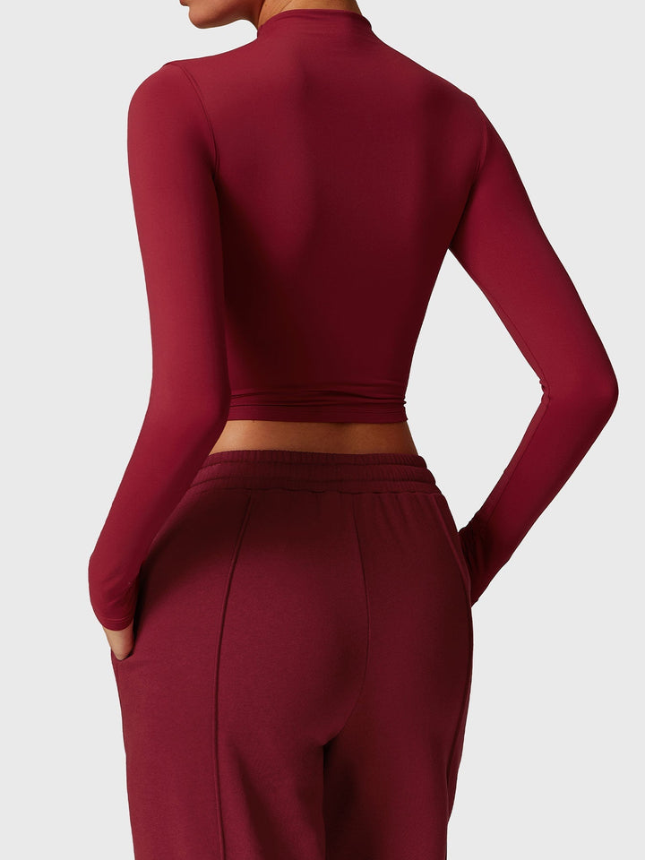 Alma™ | Turtle Neck Long Sleeve Crop Top