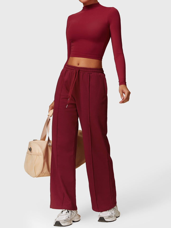 Alma™ | Turtle Neck Long Sleeve Crop Top