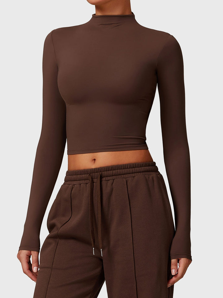 Alma™ | Turtle Neck Long Sleeve Crop Top