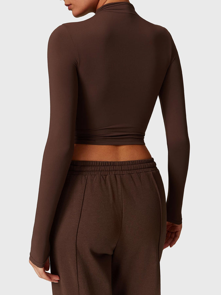 Alma™ | Turtle Neck Long Sleeve Crop Top