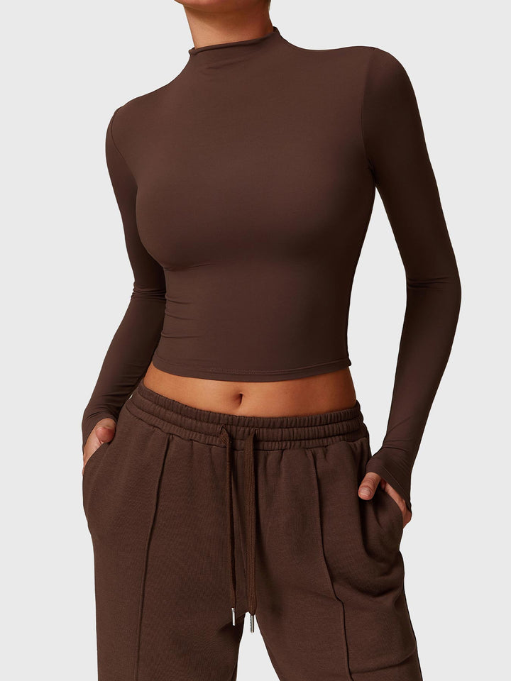 Alma™ | Turtle Neck Long Sleeve Crop Top