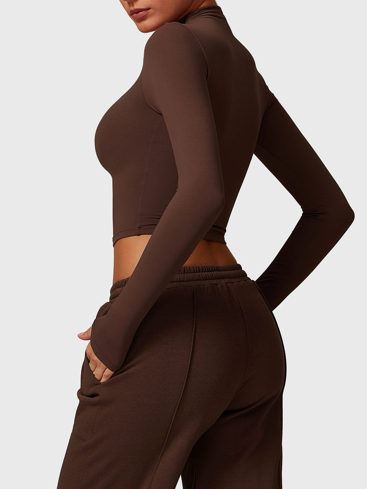 Alma™ | Turtle Neck Long Sleeve Crop Top